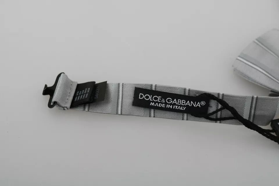 Dolce & Gabbana – Fliege mit Schmetterlingsmotiv und verstellbarem Halsausschnitt, hellgraues Futter