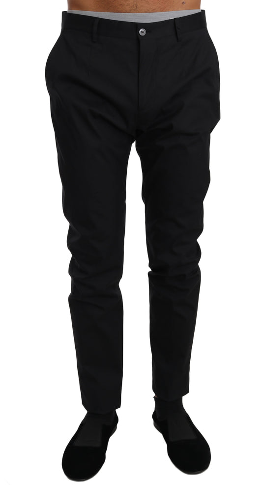 Dolce & Gabbana – Schwarze, formelle Hose aus Baumwollstretch