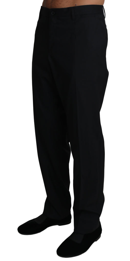 Dolce & Gabbana Schwarze Stretch-Anzughose aus Wolle