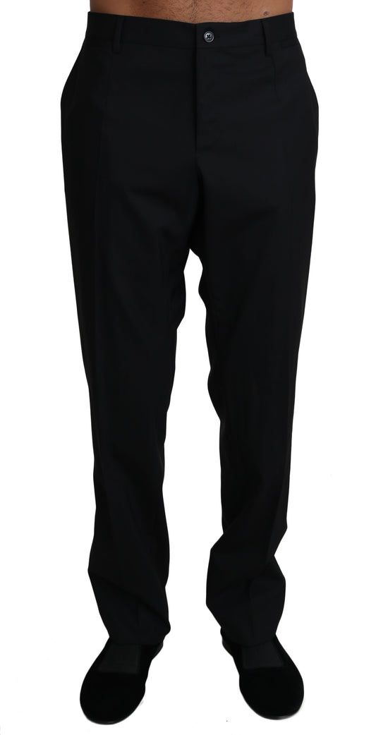 Dolce & Gabbana Schwarze Stretch-Anzughose aus Wolle
