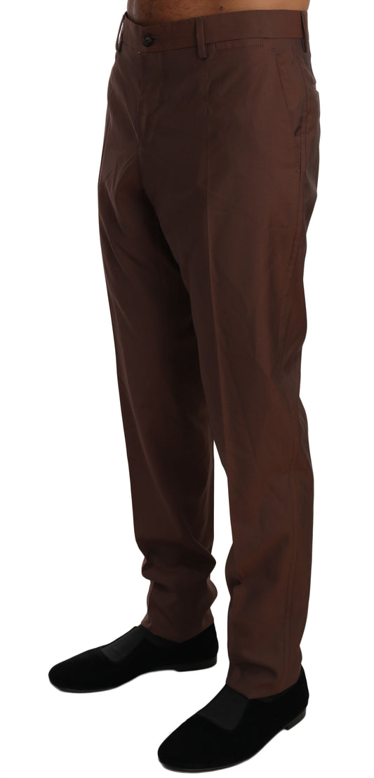 Dolce & Gabbana Braune formelle Hose aus Wolle und Seide