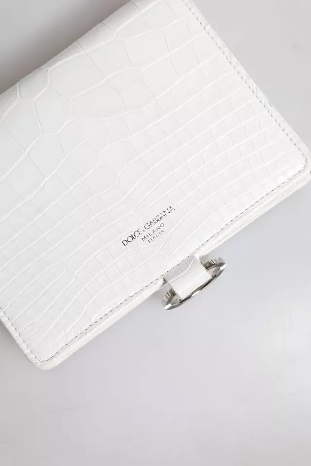 Dolce & Gabbana – Umhängetasche aus Leder in Weiß und Blau