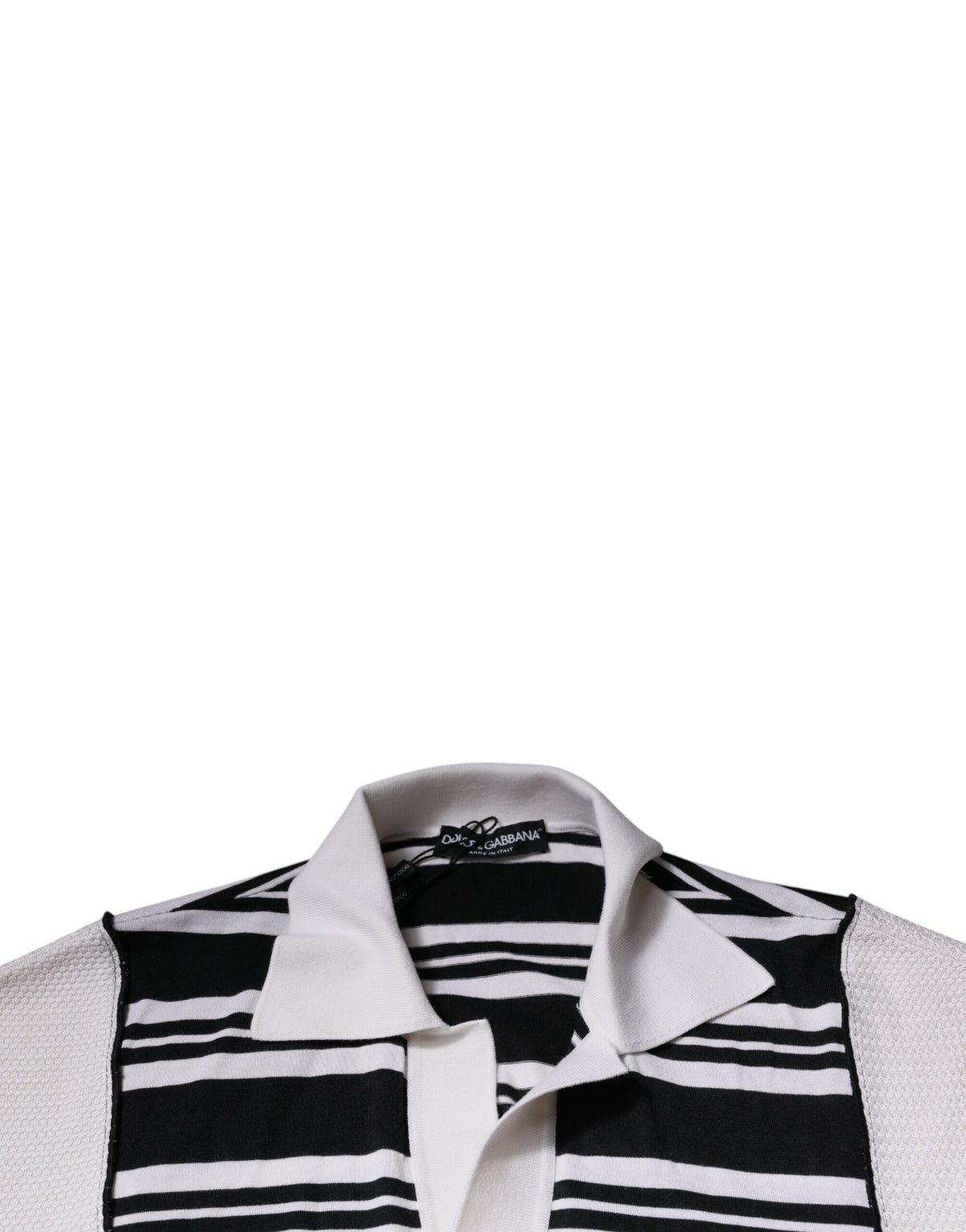 Dolce & Gabbana – Poloshirt mit Kragen und schwarzen und weißen Streifen
