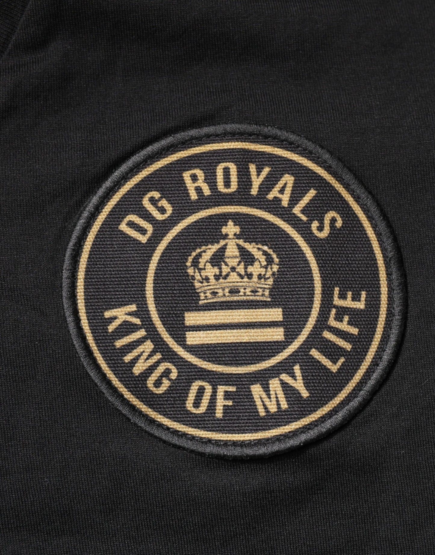 Dolce & Gabbana – Schwarzes, kurzärmliges T-Shirt aus Baumwolle mit V-Ausschnitt und Logo