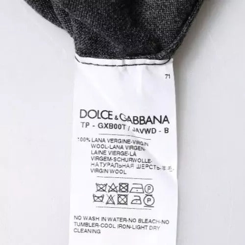 Dolce & Gabbana Grauer Rollkragenpullover aus Wollstrick