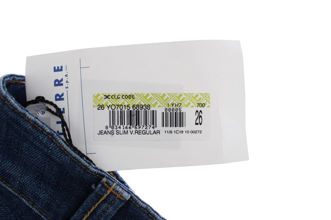 Cavalli – Blaue Stretch-Jeans aus Baumwolle mit niedriger Taille