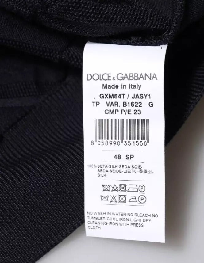 Dolce & Gabbana Herren-Strickjacke mit Rundhalsausschnitt, Schwarz