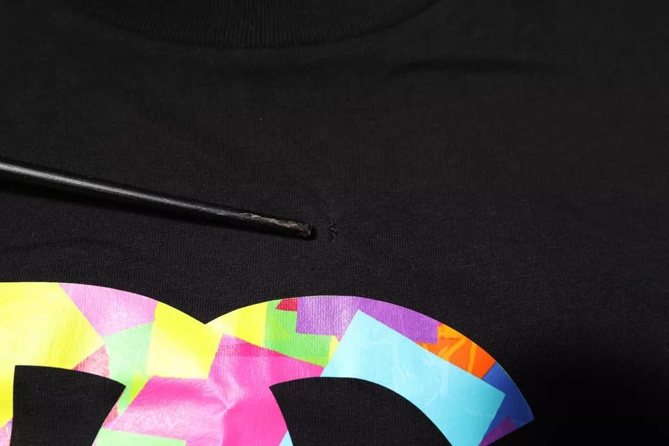 Dolce & Gabbana – Schwarzes Baumwoll-T-Shirt mit Rundhalsausschnitt und Logo-Print