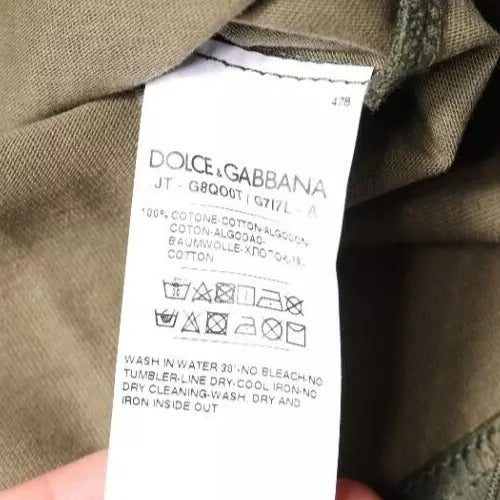 Dolce & Gabbana Mehrfarbiges Camouflage-T-Shirt aus Baumwolle mit Rundhalsausschnitt