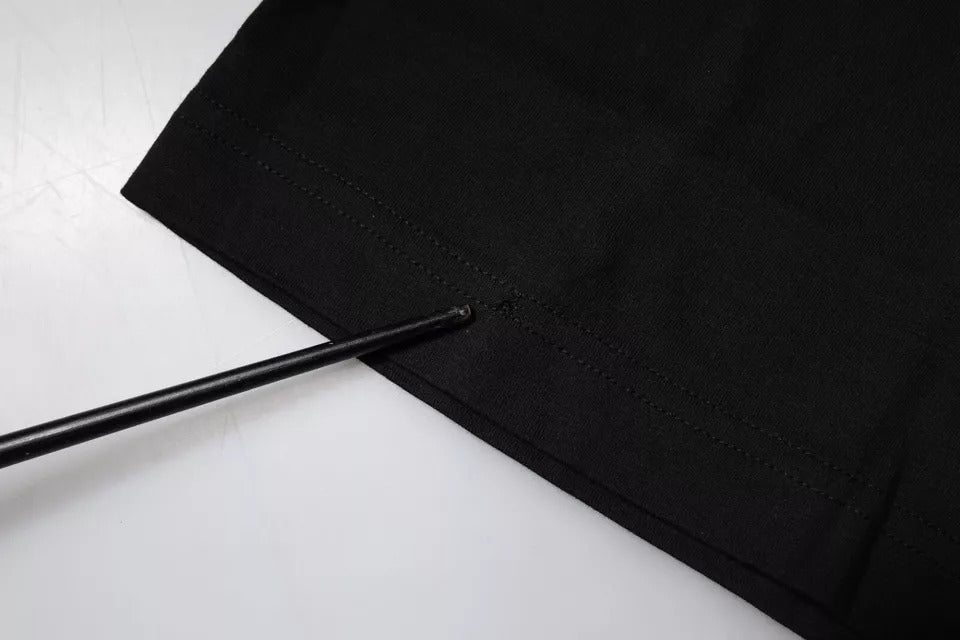 Dolce & Gabbana – Schwarzes Baumwoll-T-Shirt mit kurzen Ärmeln und Logo-Print