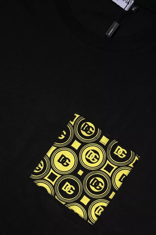Dolce & Gabbana – Schwarzes Baumwoll-T-Shirt mit kurzen Ärmeln und Logo-Print