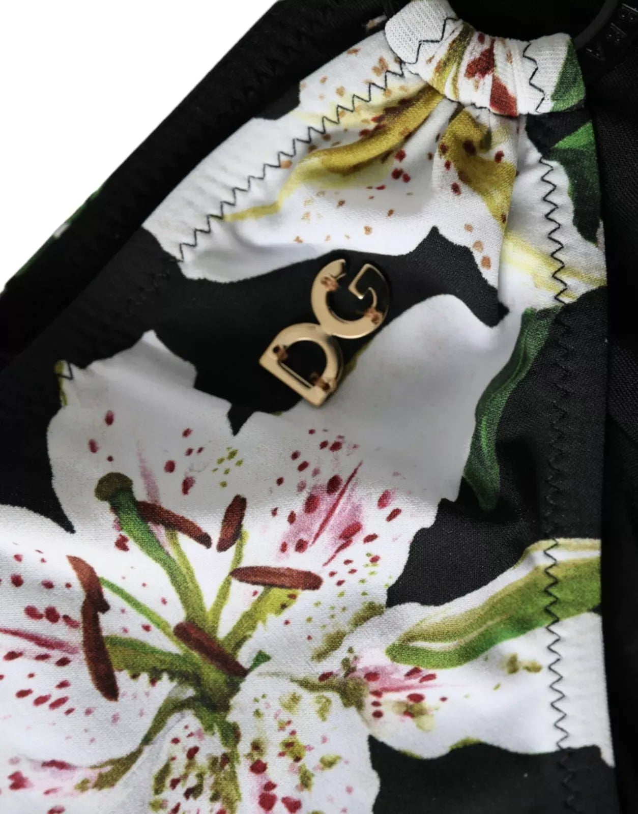 Dolce & Gabbana Schwarzer Liliendruck Bademode Bottom Beachwear Bikini
