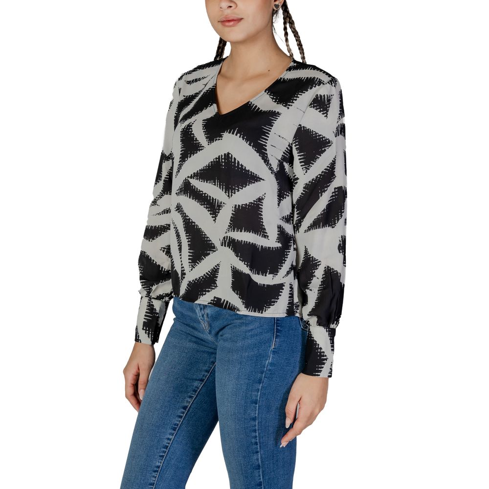 Jacqueline De Yong – Schwarze Bluse aus recyceltem Polyester