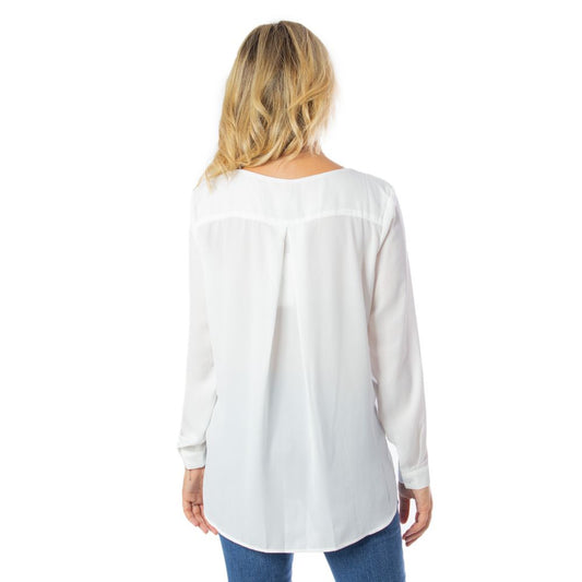 Vila Clothes Cremefarbene Polyesterbluse