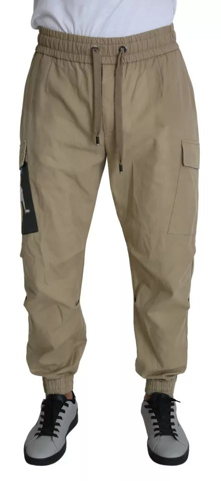 Dolce & Gabbana Beige Cargohose mit Pin-Up-Print