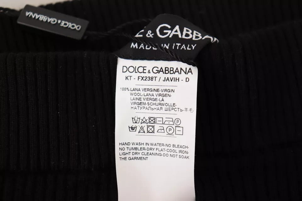 Dolce & Gabbana – Schwarze Stretch-Strumpfhose mit hoher Taille