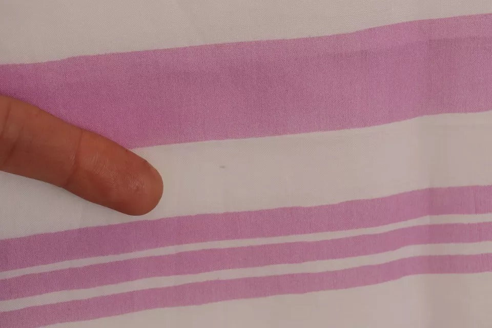 Dolce & Gabbana – Rosa-weiß gestreifter Wickelschal aus Baumwolle