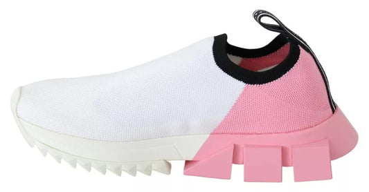 Dolce & Gabbana Rosa Weiß Logo Sorrento Sneakers Schuhe