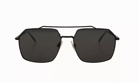 Dolce & Gabbana DG2250 – Quadratische Sonnenbrille aus schwarzem Metall mit Vollrand