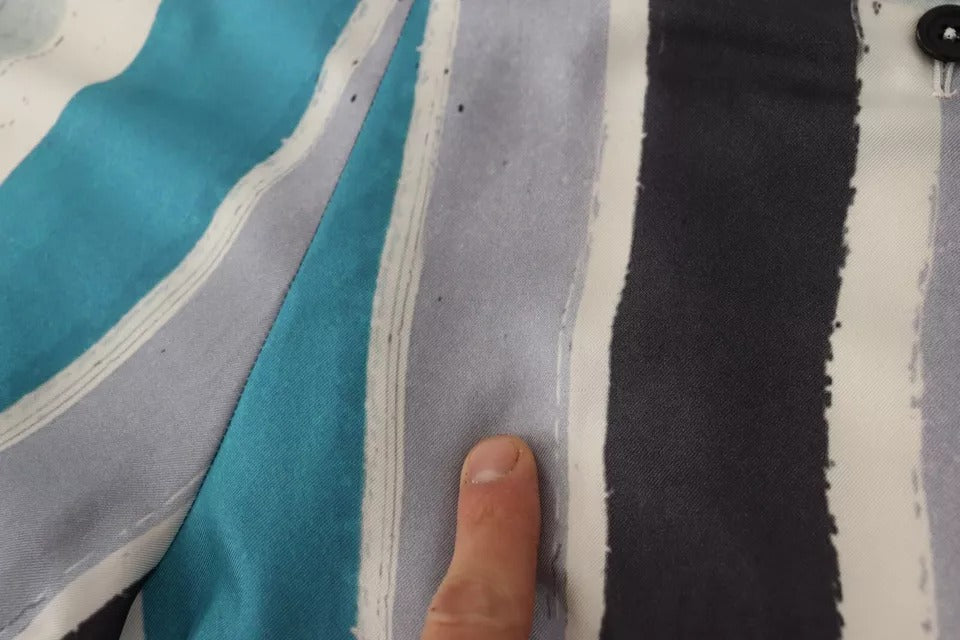 Dolce & Gabbana – Mehrfarbig gestreifte Karottenhose aus Seide