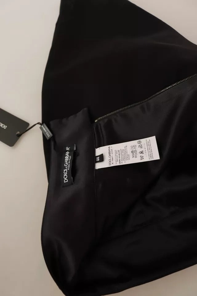 Dolce & Gabbana – Schwarzer Mini-Bleistiftrock aus Seide mit hoher Taille