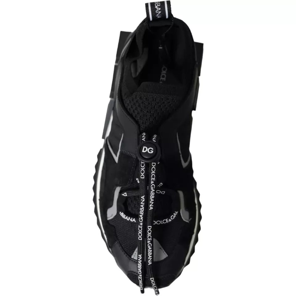Dolce & Gabbana Schwarz Weiß Logo Sorrento Herren Sneakers Schuhe