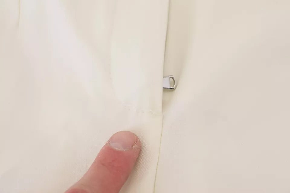 Dolce & Gabbana – Weiße, hoch taillierte, schmal zulaufende Wollhose