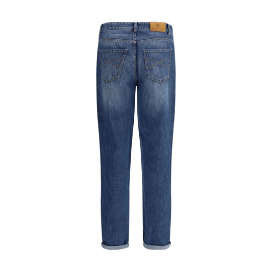 Brunello Cucinelli Blaue Baumwoll-Jeans mit geradem Bein