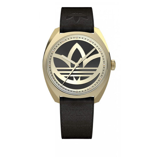 Adidas Uhr aus schwarzem Leder