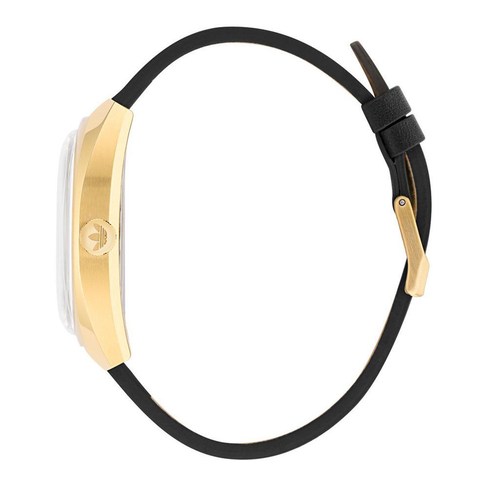 Adidas Uhr aus schwarzem Leder