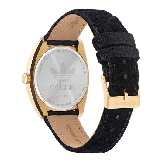 Adidas Uhr aus schwarzem Leder