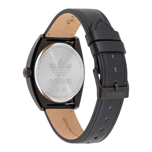Adidas Uhr aus schwarzem Leder