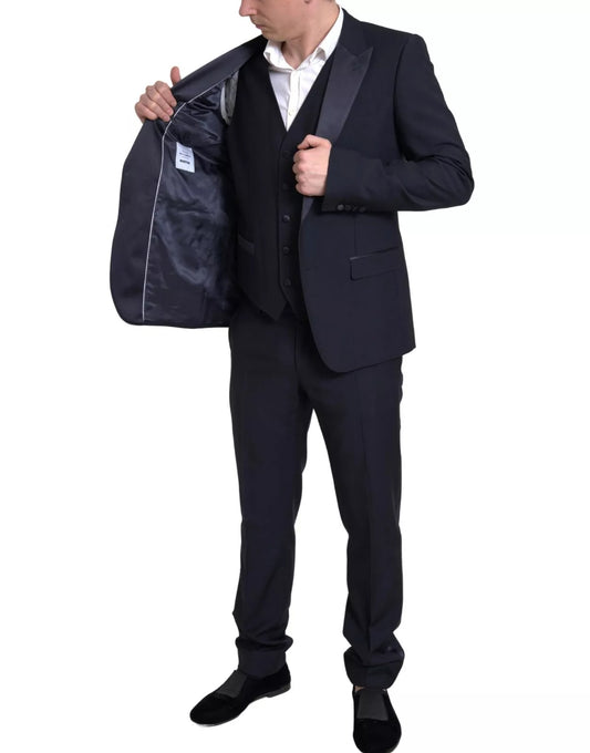 Dolce & Gabbana – Schwarzer dreiteiliger einreihiger MARTINI-Anzug