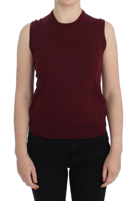 Roter ärmelloser Westepullover mit Rundhalsausschnitt von Dolce & Gabbana