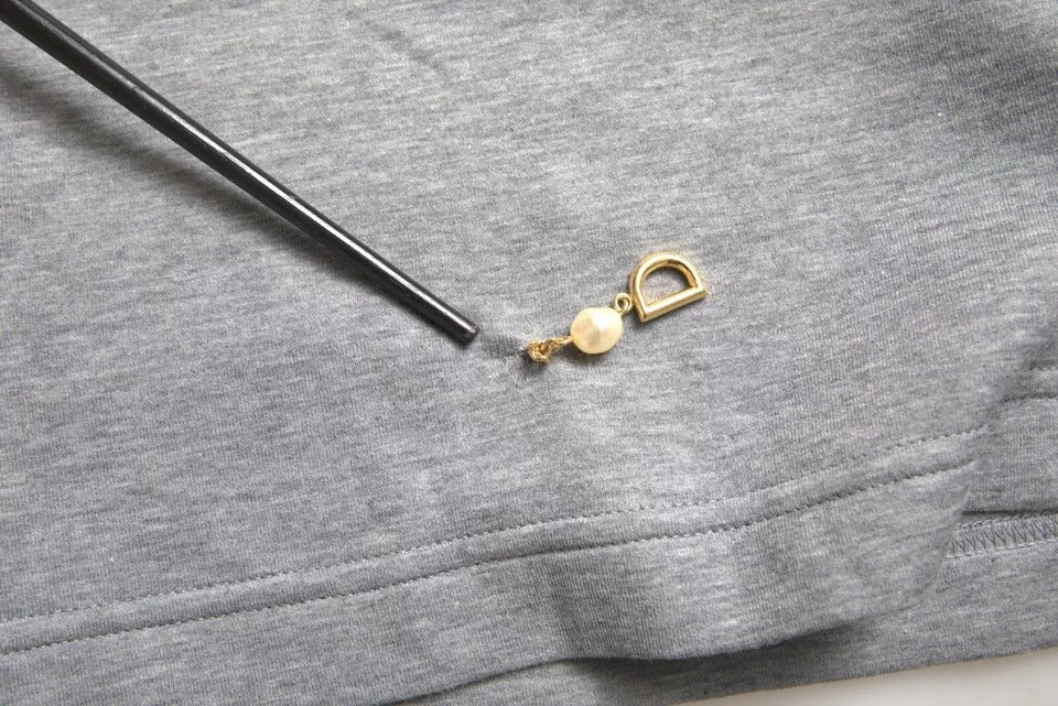 Dolce & Gabbana – Graues, verziertes T-Shirt mit Rundhalsausschnitt aus Baumwolle