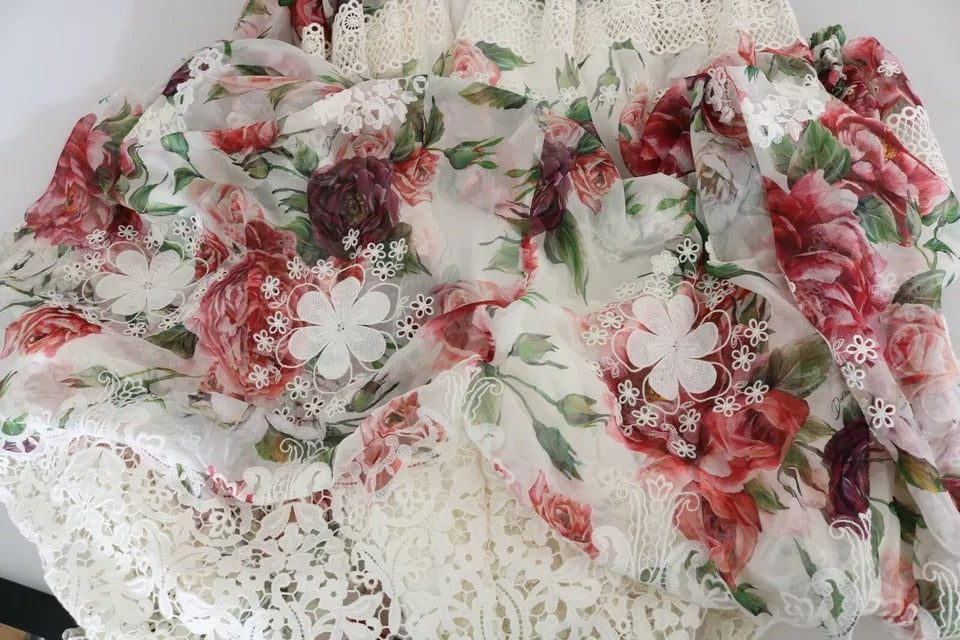 Dolce & Gabbana – Mehrfarbiges Maxi-Etuikleid mit Blumenmuster