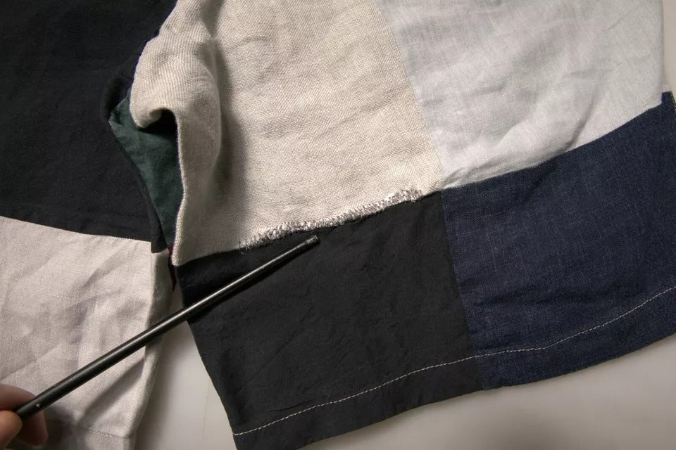 Dolce & Gabbana Mehrfarbige Patchwork-Chinoshorts aus Leinen für Herren