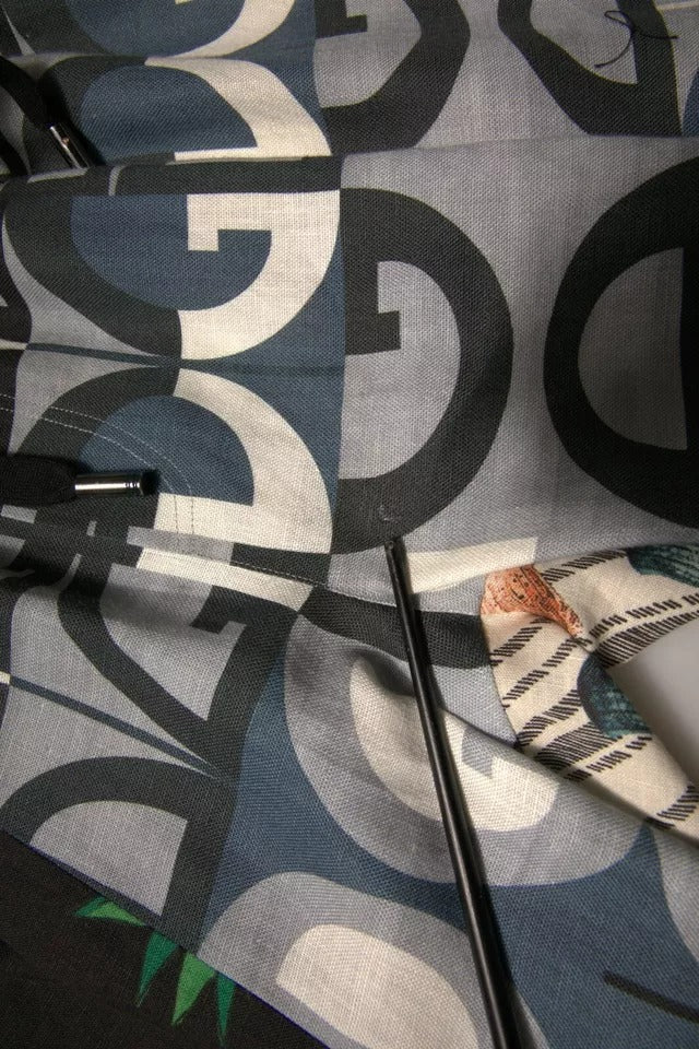 Dolce & Gabbana Mehrfarbige Patchwork-Bermudashorts aus Leinen