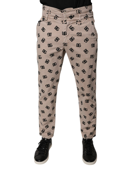 Dolce & Gabbana Beige Skinny-Jeans aus Baumwolle mit Logo