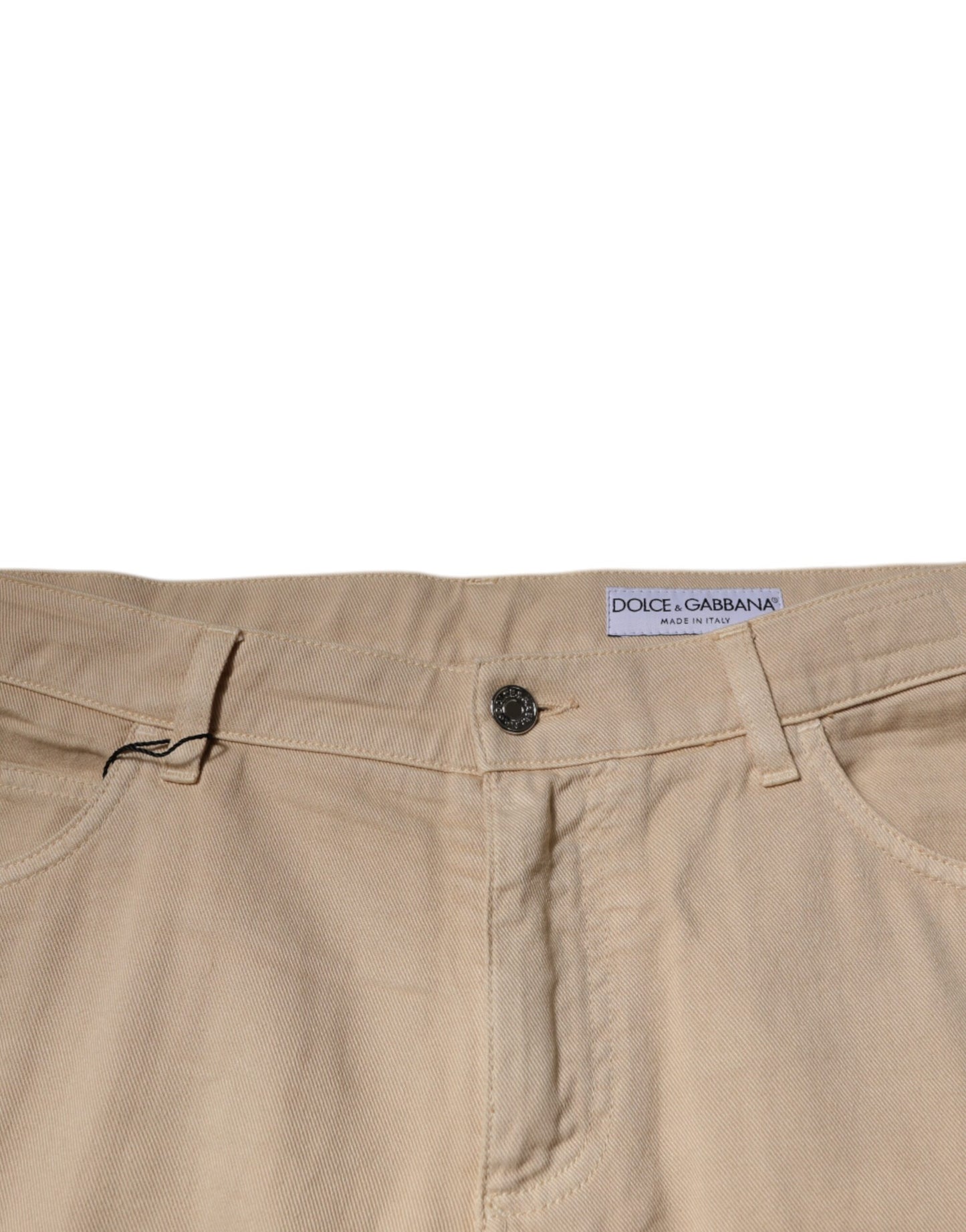 Dolce & Gabbana Beige Skinny-Jeans aus Baumwolle mit mittlerer Taille