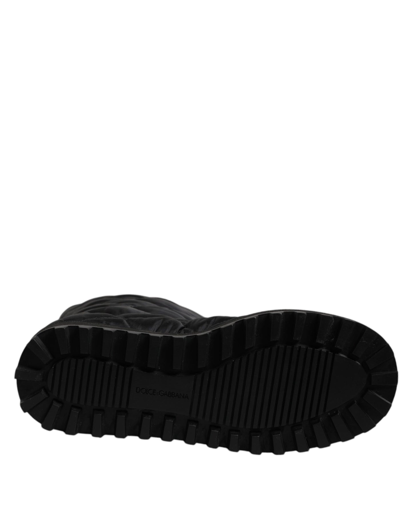 Dolce & Gabbana – Winterschuhe aus gepolstertem Polyester in Schwarz mit halbhohem Schaft