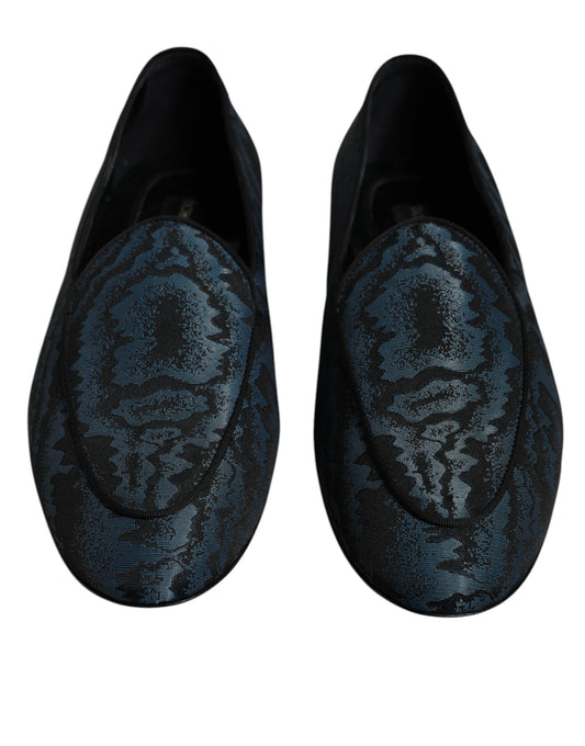 Dolce & Gabbana Blau Schwarz Flats Herren Loafer Abendschuhe