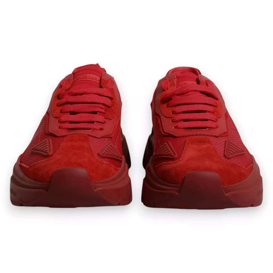 Dolce & Gabbana Rote Daymaster Low Top Sneakers aus Leder