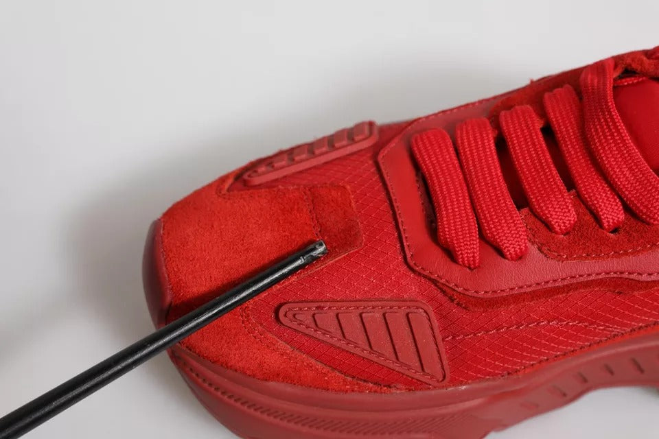 Dolce & Gabbana Rote Daymaster Low Top Sneakers aus Leder