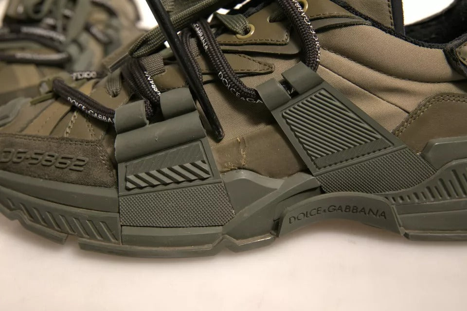 Dolce & Gabbana Militärgrün Space Low Top Sneakers Schuhe