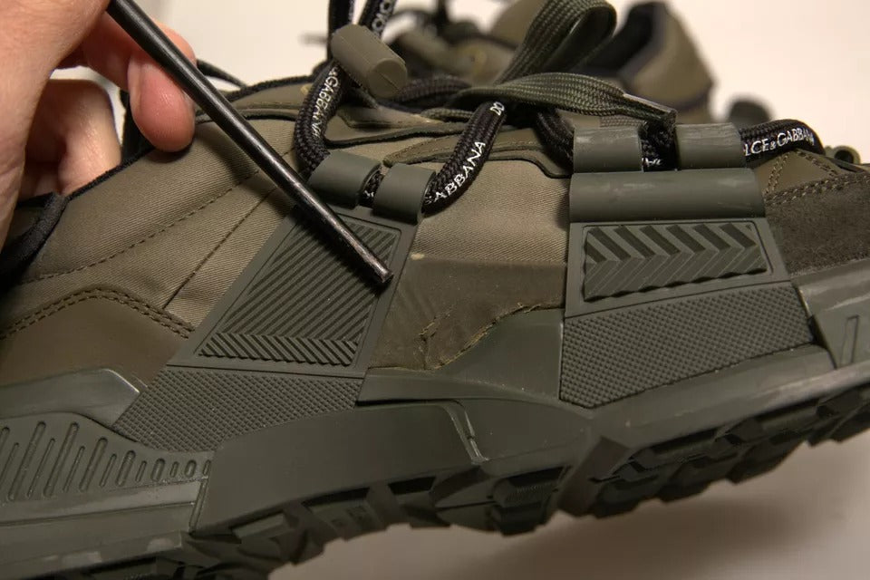 Dolce & Gabbana Militärgrün Space Low Top Sneakers Schuhe