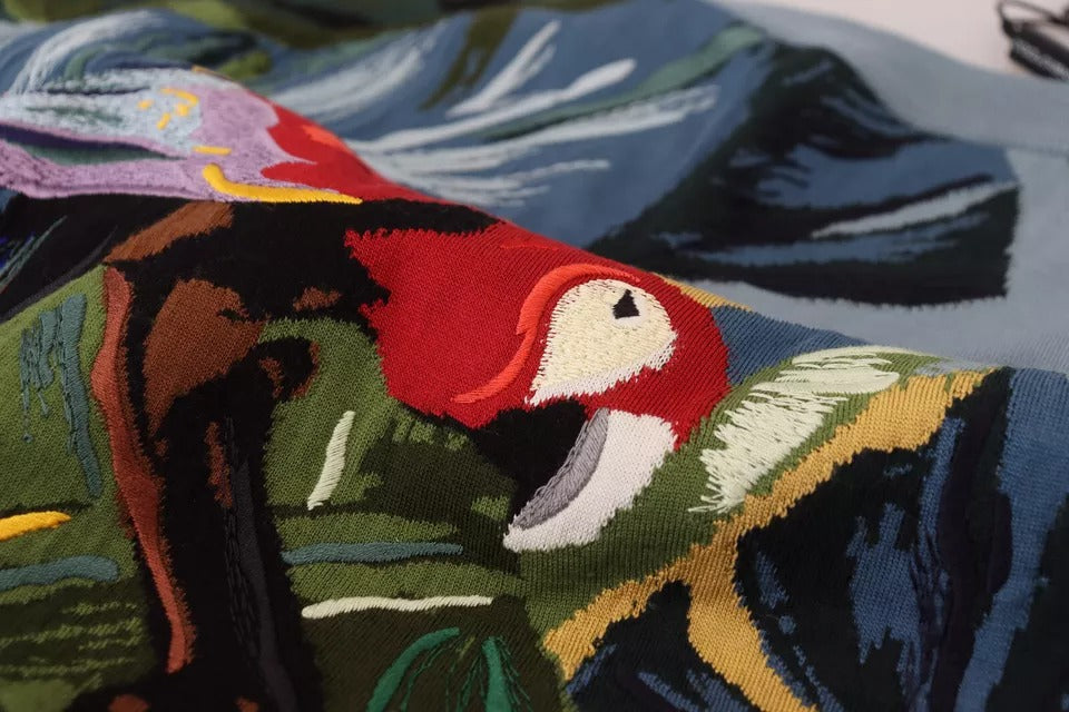 Dolce & Gabbana Jungle Woll-Seidenpullover Logopullover