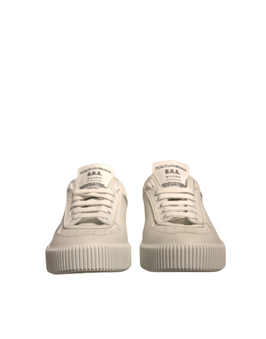 Dolce & Gabbana Weiße Miami Leder Low Top Sneakers Schuhe
