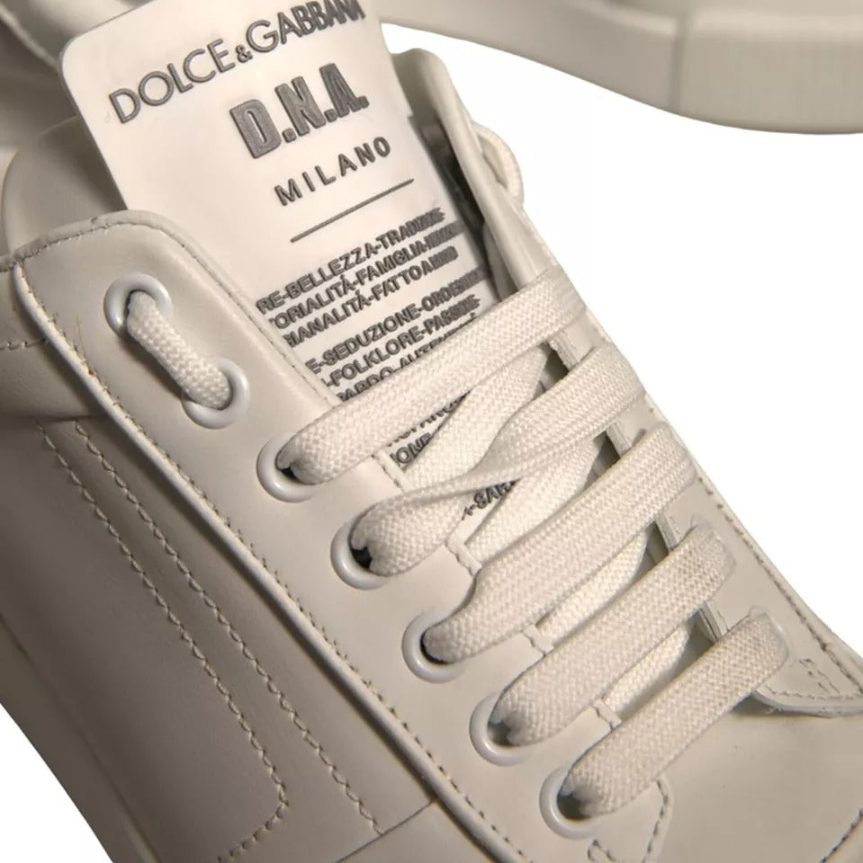 Dolce & Gabbana Weiße Miami Leder Low Top Sneakers Schuhe
