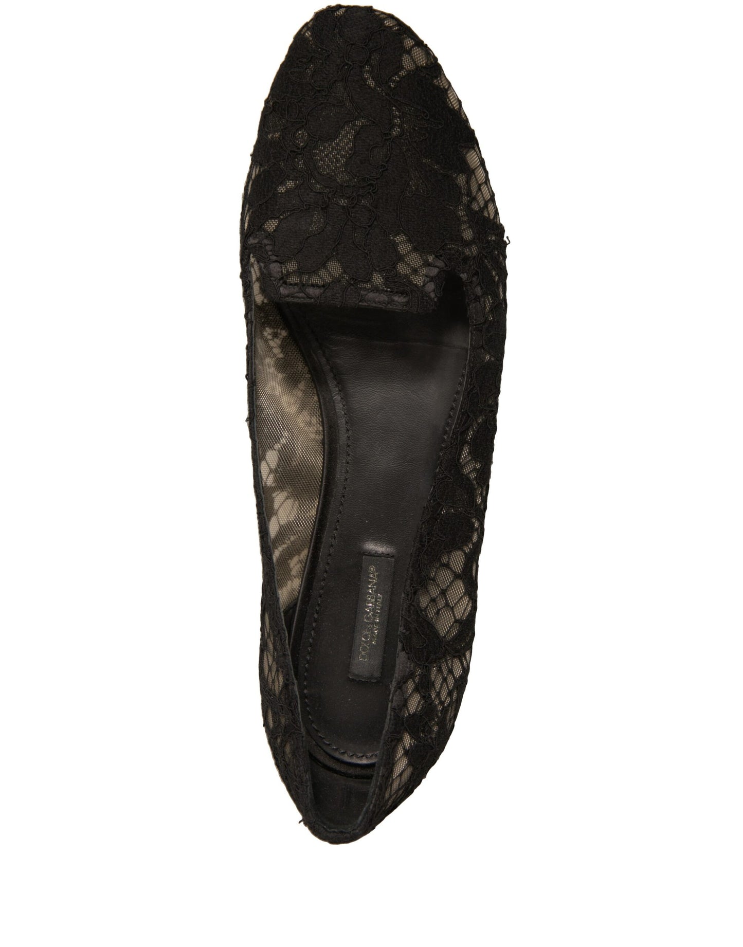 Dolce & Gabbana – Schwarze Taormina-Schlupfschuhe mit Spitze
